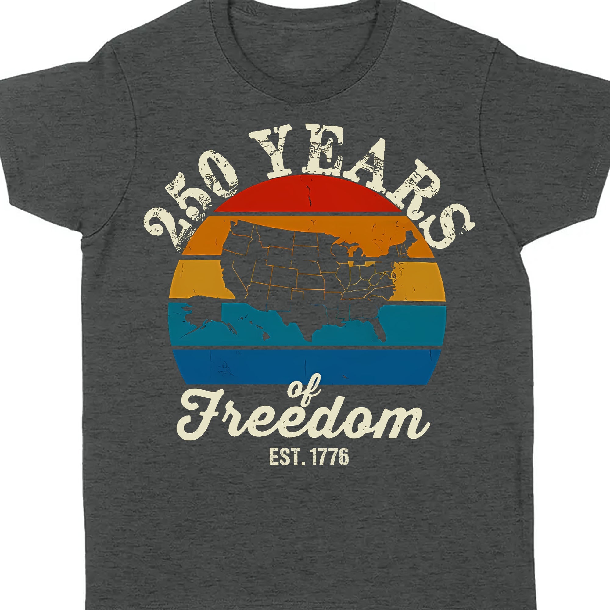250 Years Of Freedom Tee - Retro Map