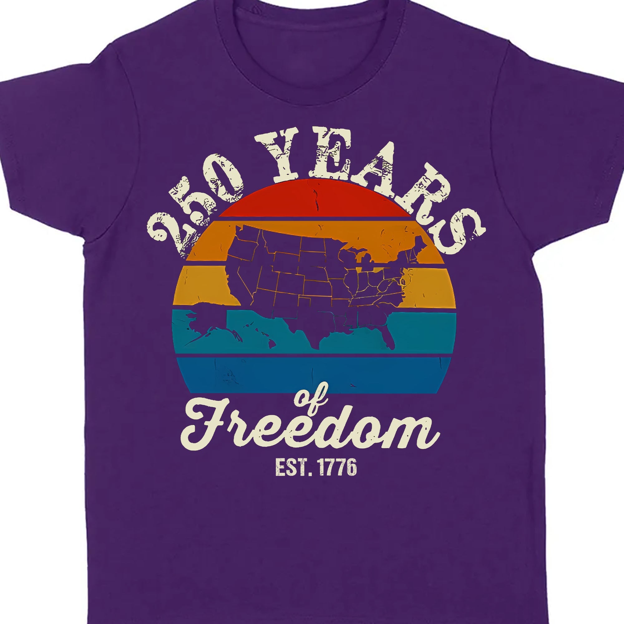 250 Years Of Freedom Tee - Retro Map