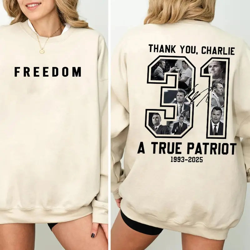 Charlie Kirk American Patriot Sweatshirt - Freedom
