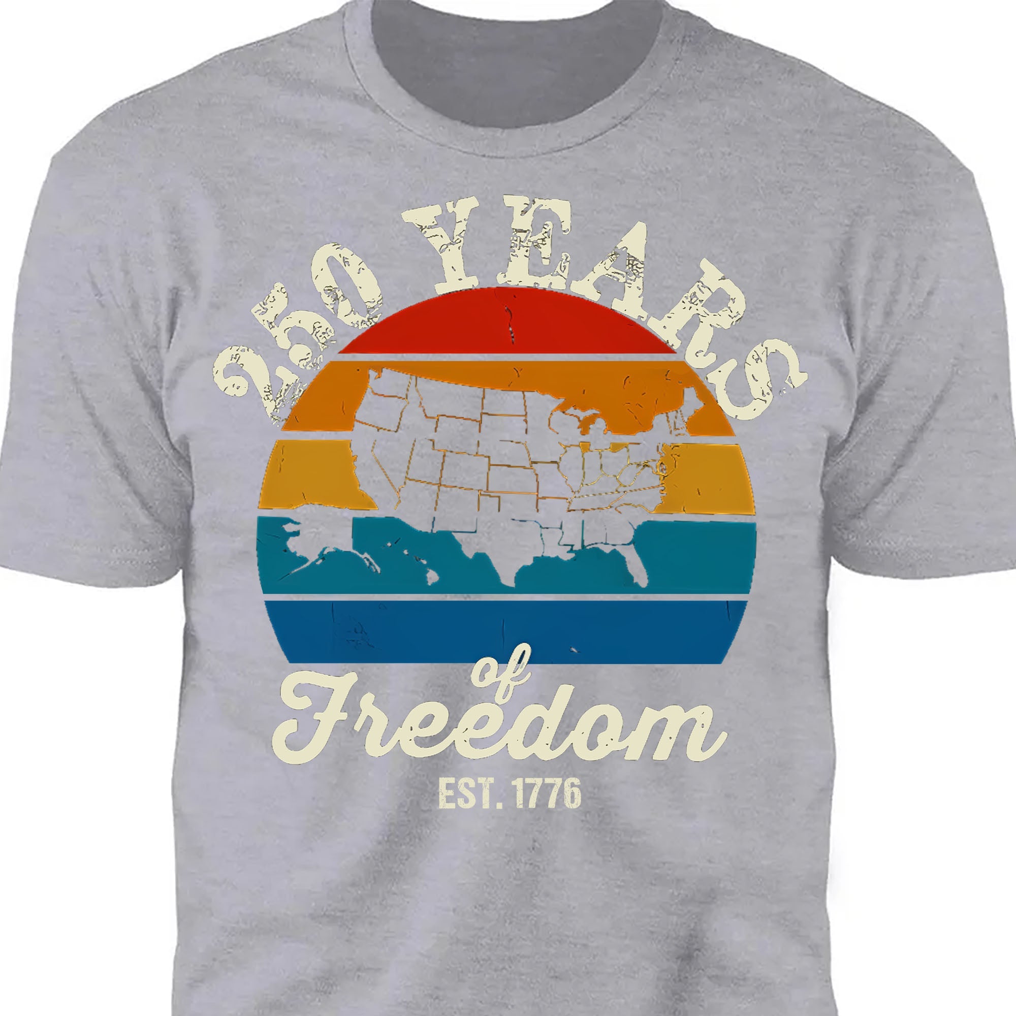 250 Years Of Freedom Tee - Retro Map