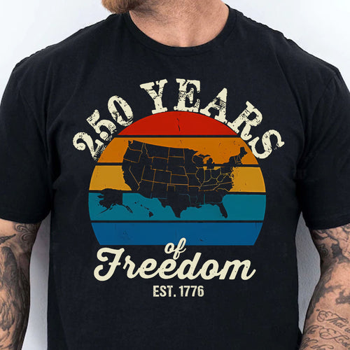 250 Years Of Freedom Tee - Retro Map