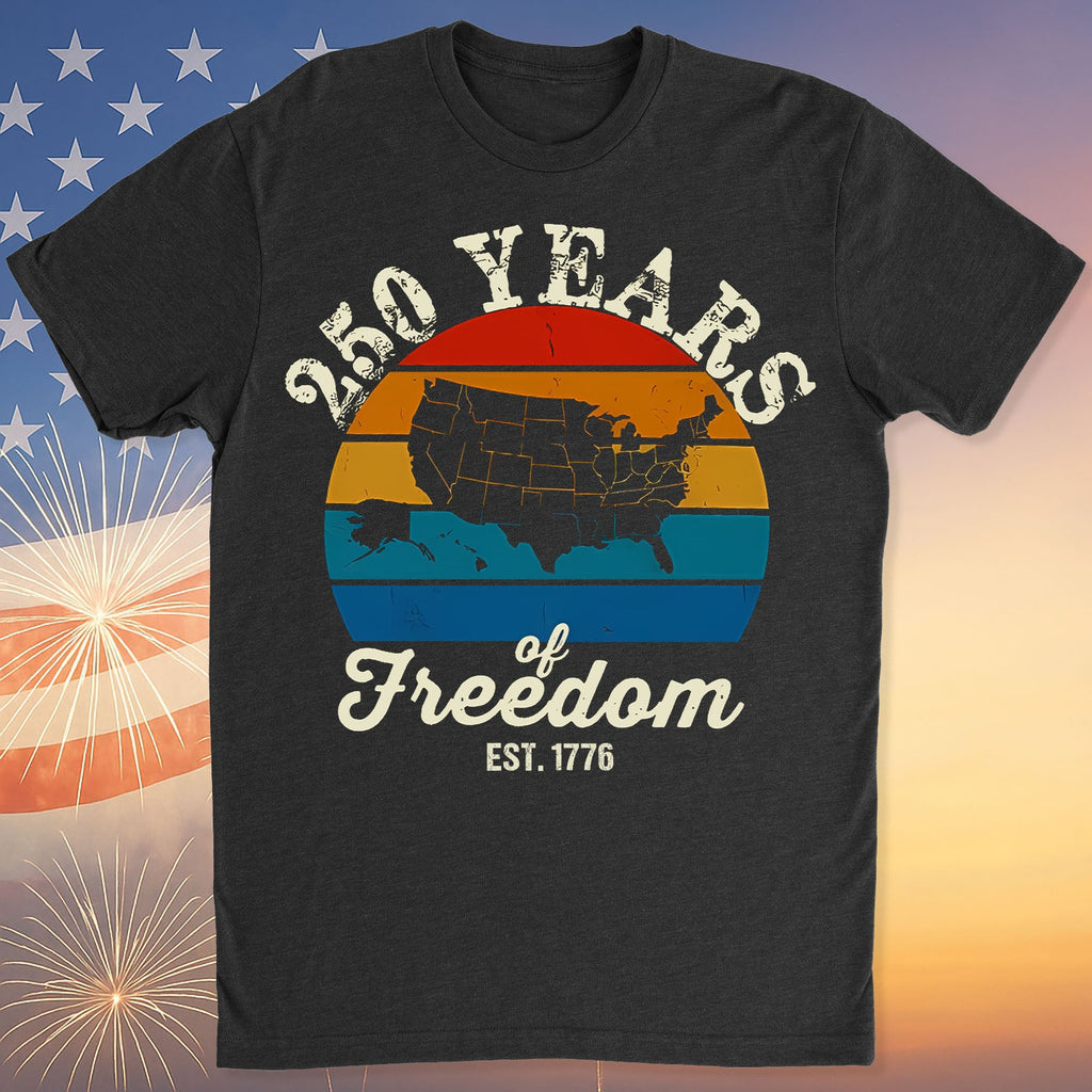 250 Years Of Freedom Tee - Retro Map
