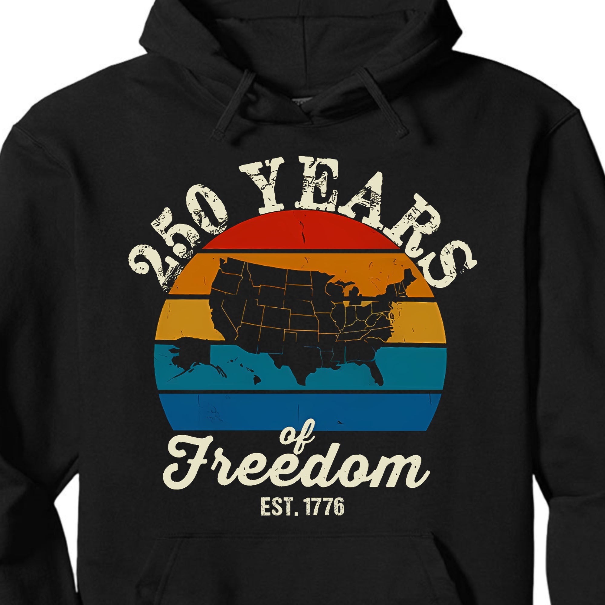250 Years Of Freedom Tee - Retro Map