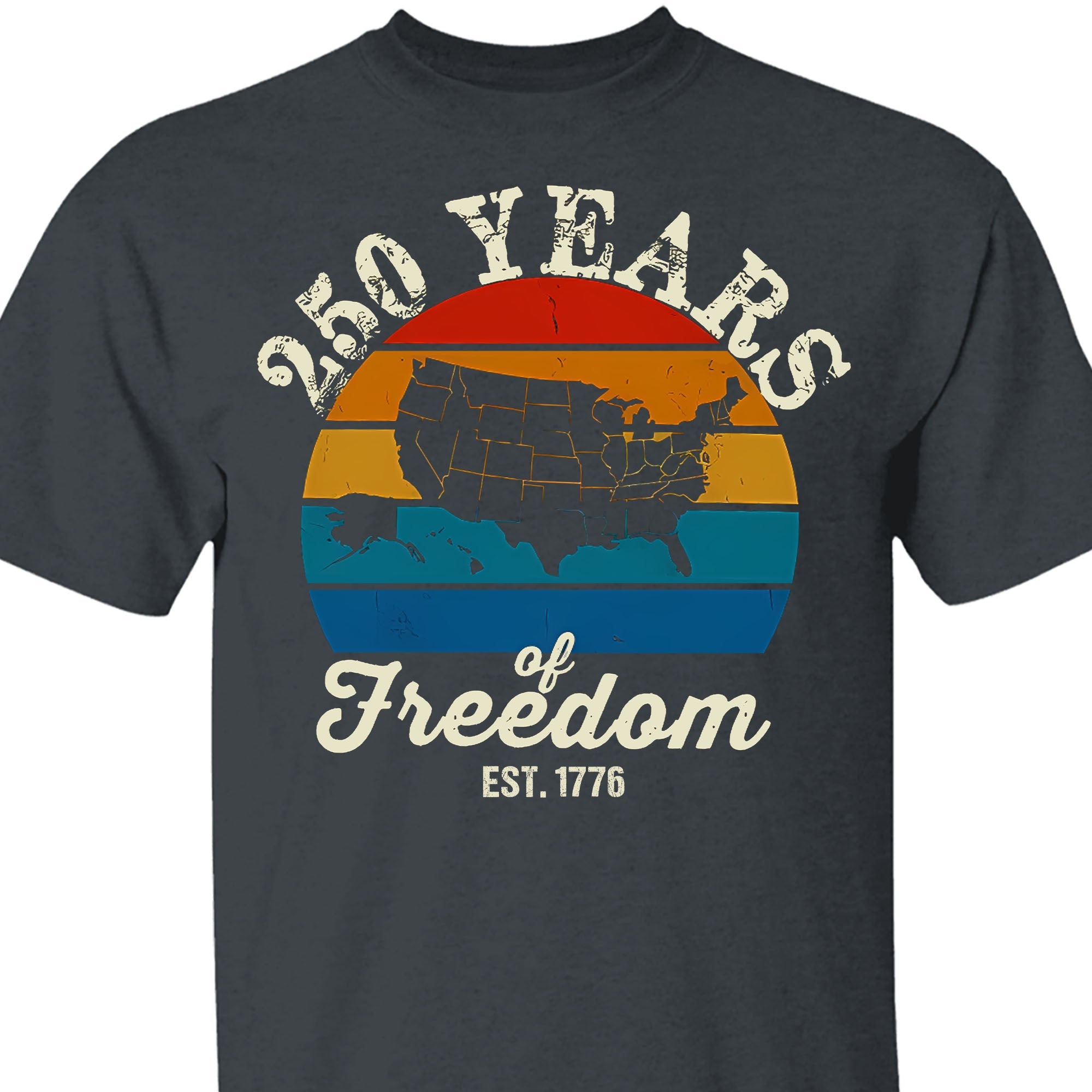 250 Years Of Freedom Tee - Retro Map