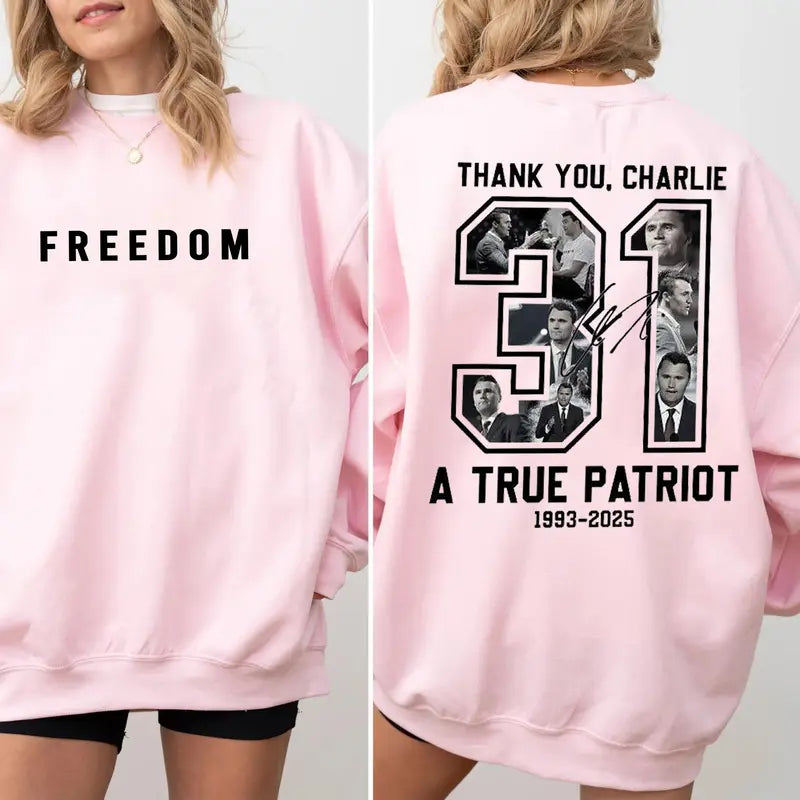 Charlie Kirk American Patriot Sweatshirt - Freedom