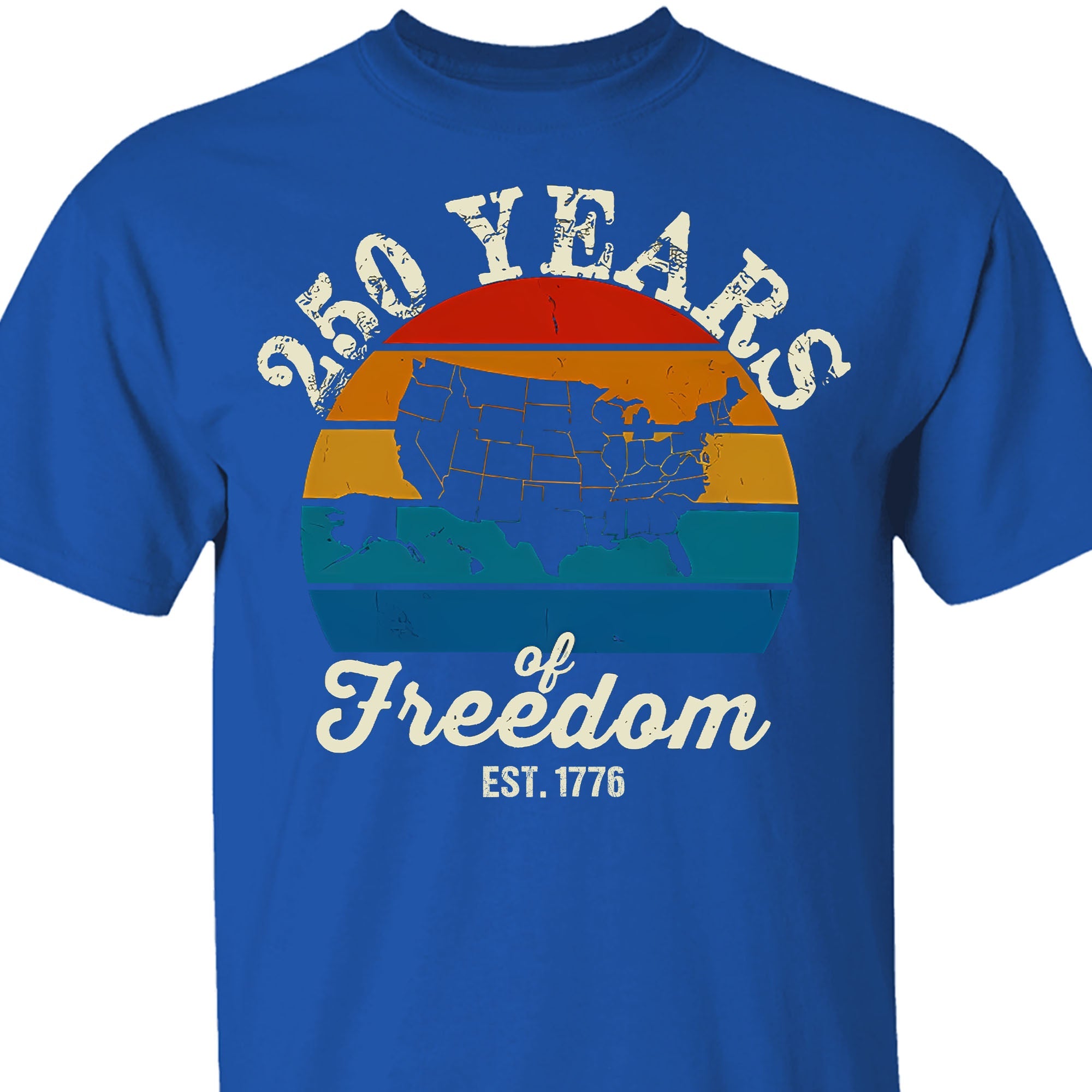 250 Years Of Freedom Tee - Retro Map