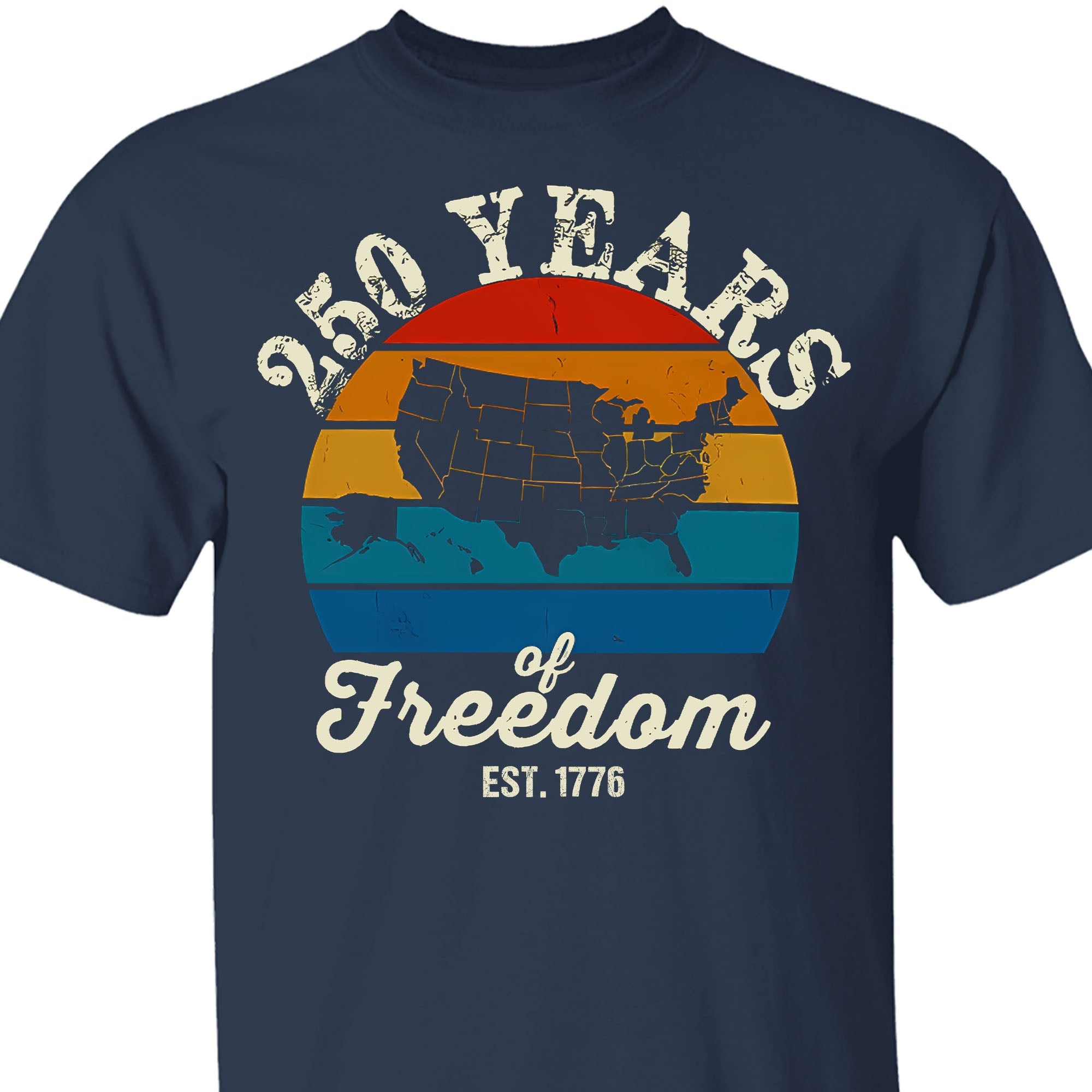 250 Years Of Freedom Tee - Retro Map