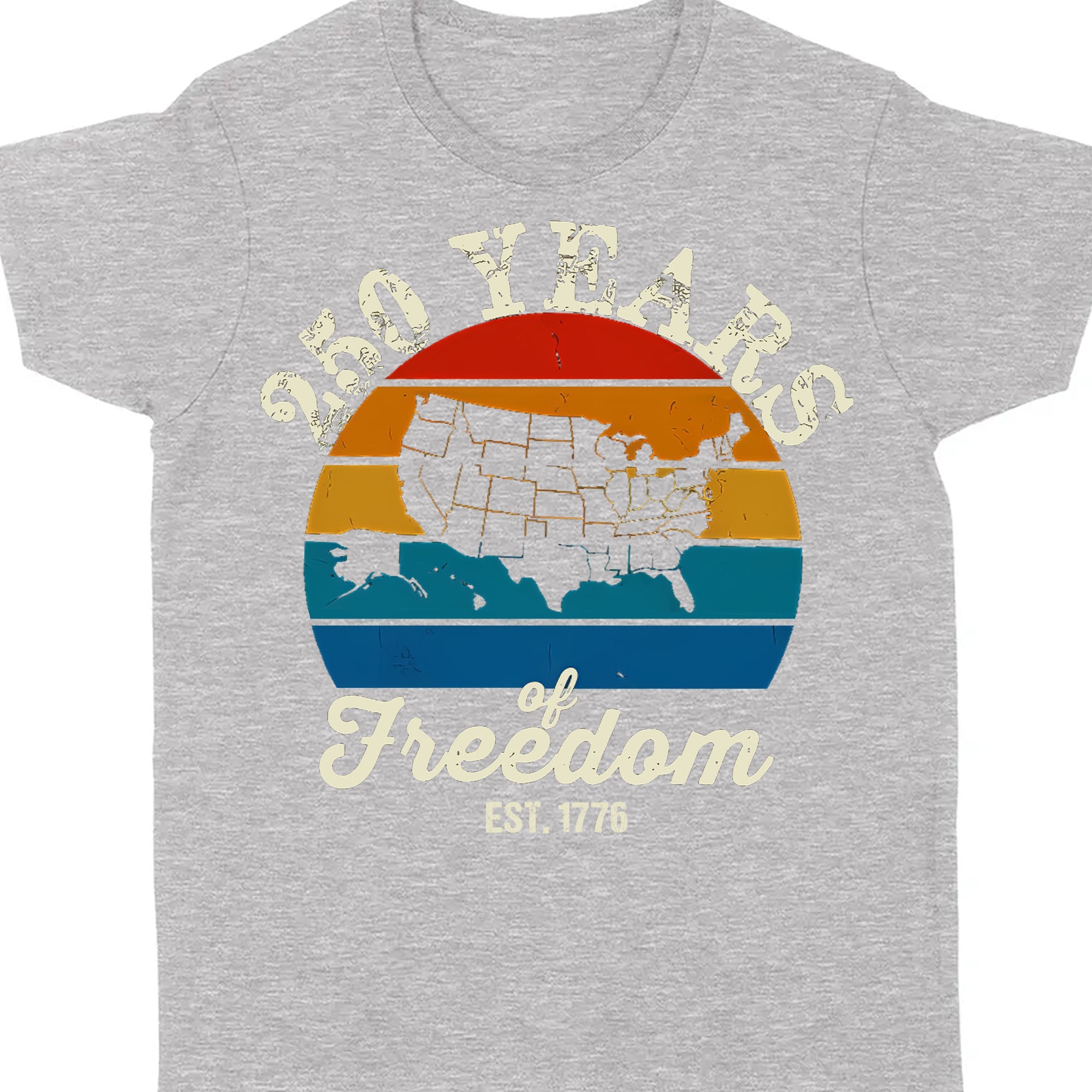 250 Years Of Freedom Tee - Retro Map