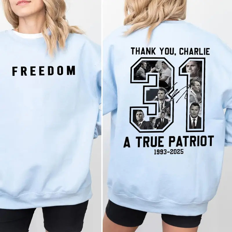 Charlie Kirk American Patriot Sweatshirt - Freedom