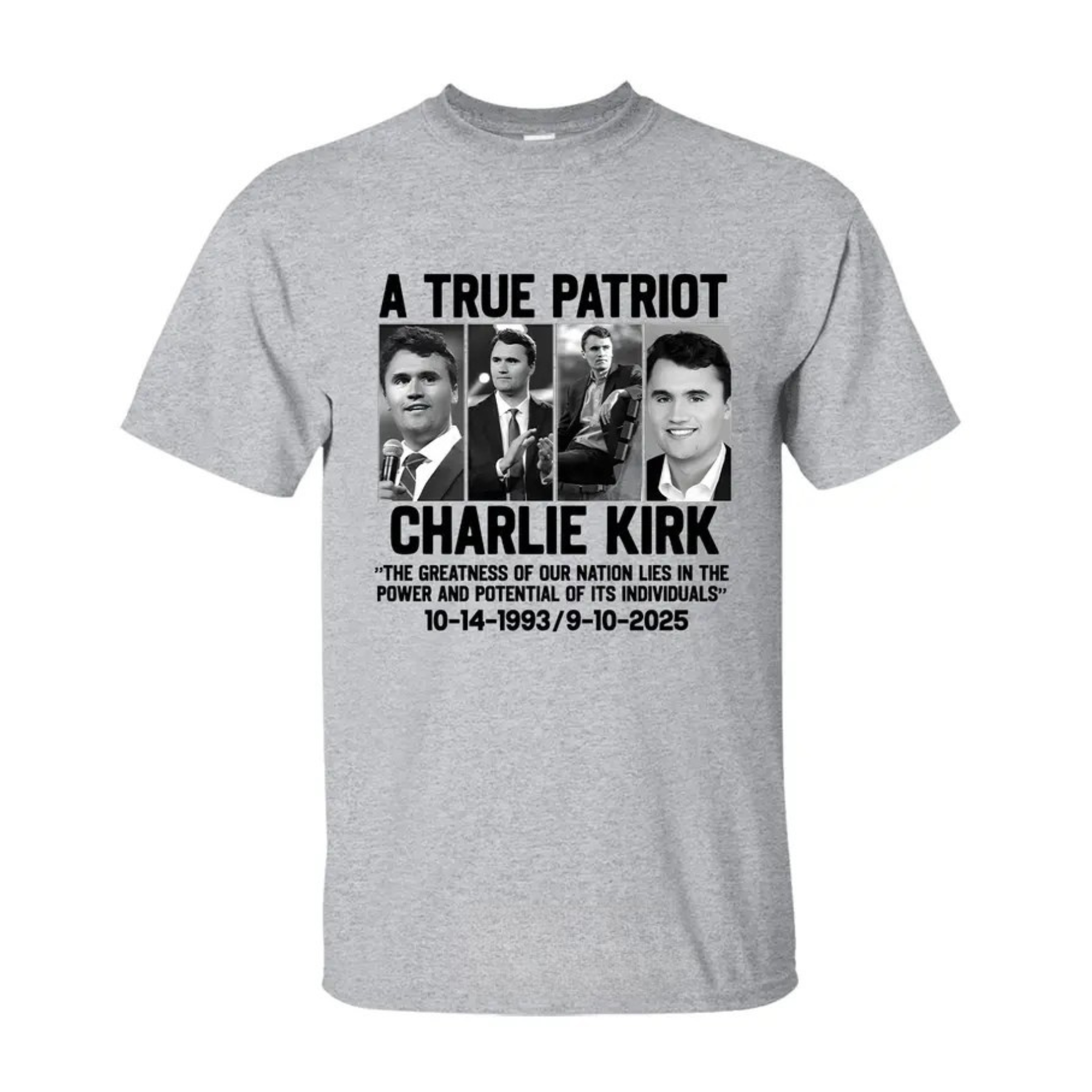 Charlie Kirk "Greatness of Our Nation" Patriotic Tee