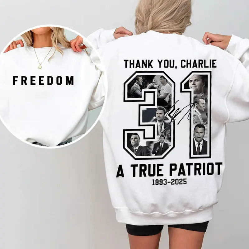 Charlie Kirk American Patriot Sweatshirt - Freedom
