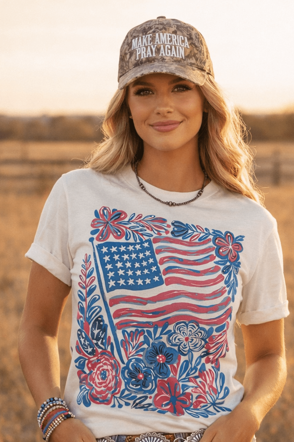 American Freedom Flowers Tee