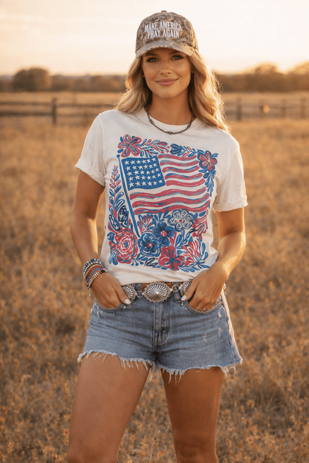 American Freedom Flowers Tee